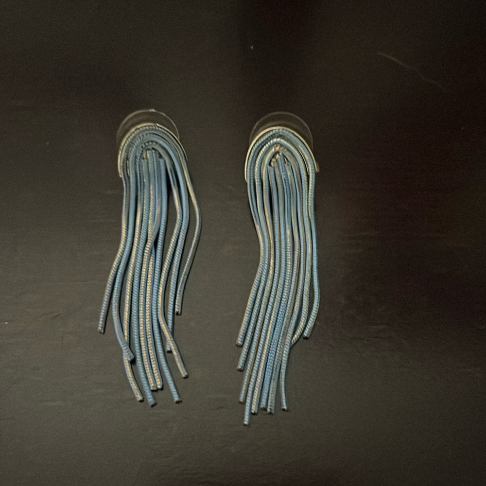 Blue/Gold Metallic Earrings